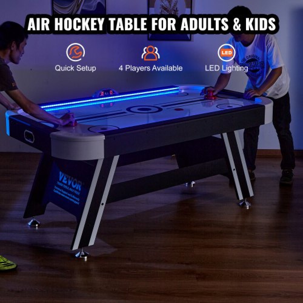 VEVOR Air-Powered Hockey Table Sport Hockey Game Pushers Pucks LED Scoring
