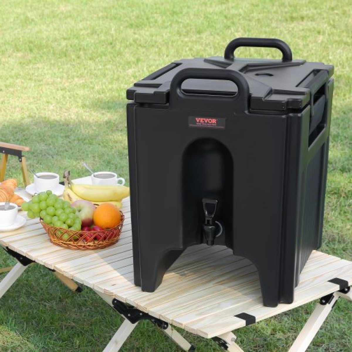 VEVOR Insulated Beverage Dispenser, 37,9 L, Food-grade LL9450UP Hot and Cold Beverage Server, Thermal Drink Dispenser Cooler with PU Layer Two Stage Baucet Handle, for Restaurant Drink Shop