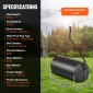 VEVOR Tow Behind Lawn Roller, 400lbs Sand/Water roller Yard, LLDPE Drum and Steel Frame Sod Roller with Easy-turn Plug, Rew Behind a Tractor or ATV for Lawn, Garden, Farm, Park, Black
