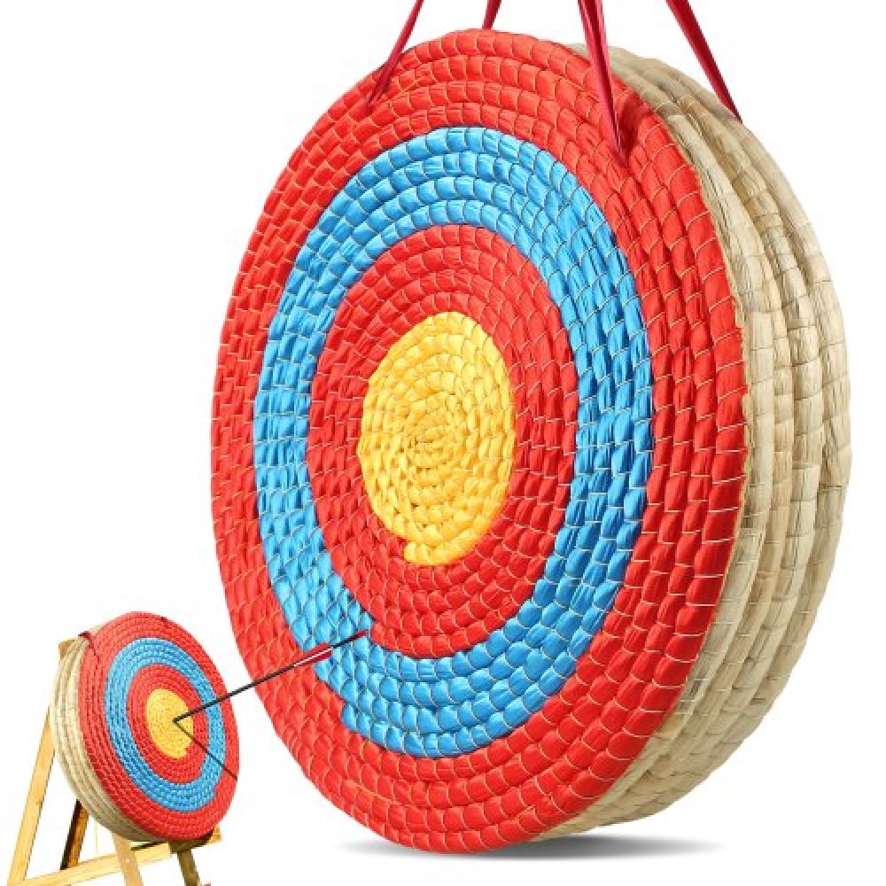 VEVOR Archery Target, 5 Layers 51 cm Arrow Target, Traditional Solid Straw Στρογγυλό τόξο σκοποβολής στόχου τοξοβολίας, Χειροποίητος στόχος βέλους, χρωματιστός στόχος σχοινιού για εξάσκηση σκοποβολής στην αυλή υπαίθριου κυνηγιού