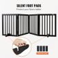 VEVOR Free Standing Dog Gate, 24" Υ x 80,3" W Ανεξάρτητη πύλη για κατοικίδια, 4 πάνελ Πτυσσόμενη πύλη σκύλου για φαρδιά και στενά περάσματα, επεκτάσιμο φράγμα σκύλου με αθόρυβη στήριξη ποδιών για εσωτερικούς χώρους, καφέ