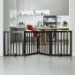 VEVOR Free Standing Dog Gate, 24" Υ x 80,3" W Ανεξάρτητη πύλη για κατοικίδια, 4 πάνελ Πτυσσόμενη πύλη σκύλου για φαρδιά και στενά περάσματα, επεκτάσιμο φράγμα σκύλου με αθόρυβη στήριξη ποδιών για εσωτερικούς χώρους, καφέ