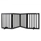 VEVOR Free Standing Dog Gate, 24" Υ x 80,3" W Ανεξάρτητη πύλη για κατοικίδια, 4 πάνελ Πτυσσόμενη πύλη σκύλου για φαρδιά και στενά περάσματα, επεκτάσιμο φράγμα σκύλου με αθόρυβη στήριξη ποδιών για εσωτερικούς χώρους, καφέ