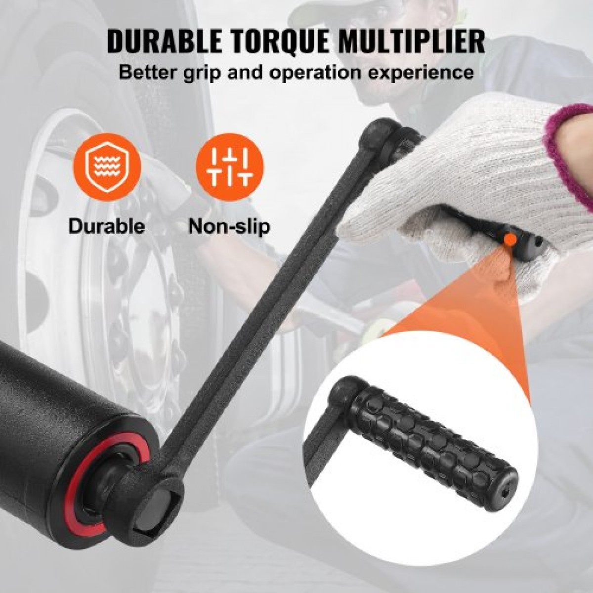 VEVOR Torque Multiplier, Heavy Duty Orque Multiplier Wrench Set, 1 Inch Drive Lug Nut Wrench Wrench Multiplier, 1:64 6800N.m Lug Nut Remover, with 8 Sockets and Storage Case for Truck Trailer RV