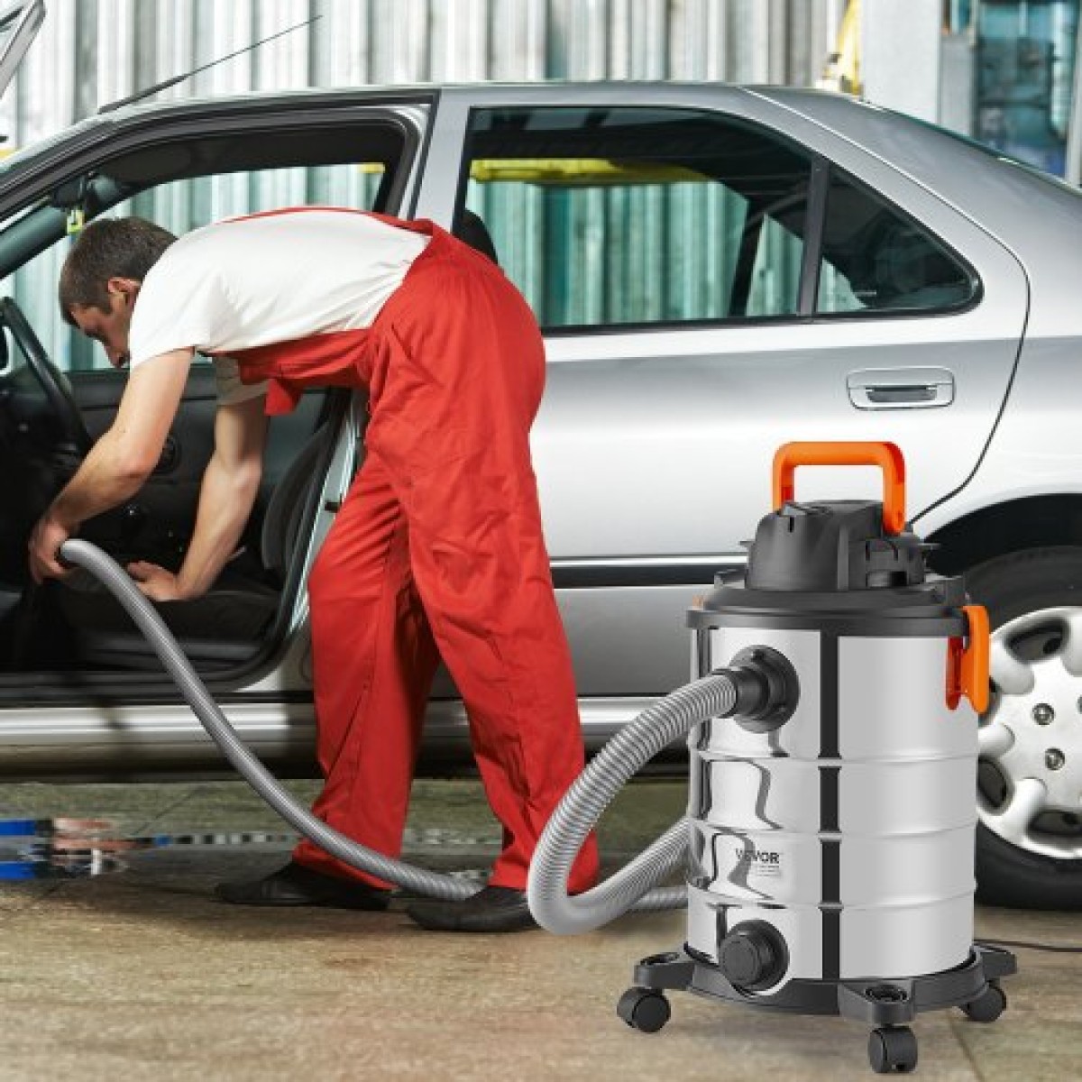 VEVOR Ανοξείδωτο ατσάλι Wet Dry Shop Vacuum, 8 Gallon 6 Peak HP Wet/Dry Vac, Ισχυρή αναρρόφηση με λειτουργία ανεμιστήρα με εξαρτήματα 2-σε-1 ακροφύσιο ρωγμής, Small Shop Vac Ιδανικό για υπολείμματα χαλιών, τρίχες κατοικίδιων ζώων, αυτοκίνητο