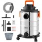 VEVOR Ανοξείδωτο ατσάλι Wet Dry Shop Vacuum, 8 Gallon 6 Peak HP Wet/Dry Vac, Ισχυρή αναρρόφηση με λειτουργία ανεμιστήρα με εξαρτήματα 2-σε-1 ακροφύσιο ρωγμής, Small Shop Vac Ιδανικό για υπολείμματα χαλιών, τρίχες κατοικίδιων ζώων, αυτοκίνητο