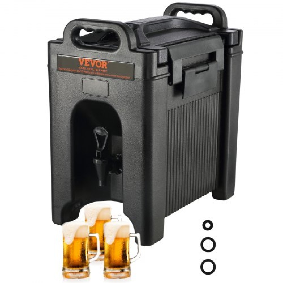VEVOR Insulated Beverage Dispenser, 9,5 L, Food-grade LDPE Beverage Server, Thermal Drink Dispenser Cooler with PU Layer Two Stage Baucet Handle, for Restaurant Drink Shop