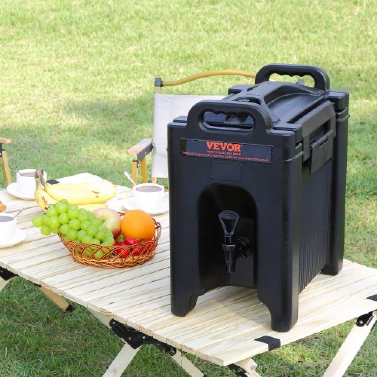VEVOR Insulated Beverage Dispenser, 9,5 L, Food-grade LDPE Beverage Server, Thermal Drink Dispenser Cooler with PU Layer Two Stage Baucet Handle, for Restaurant Drink Shop