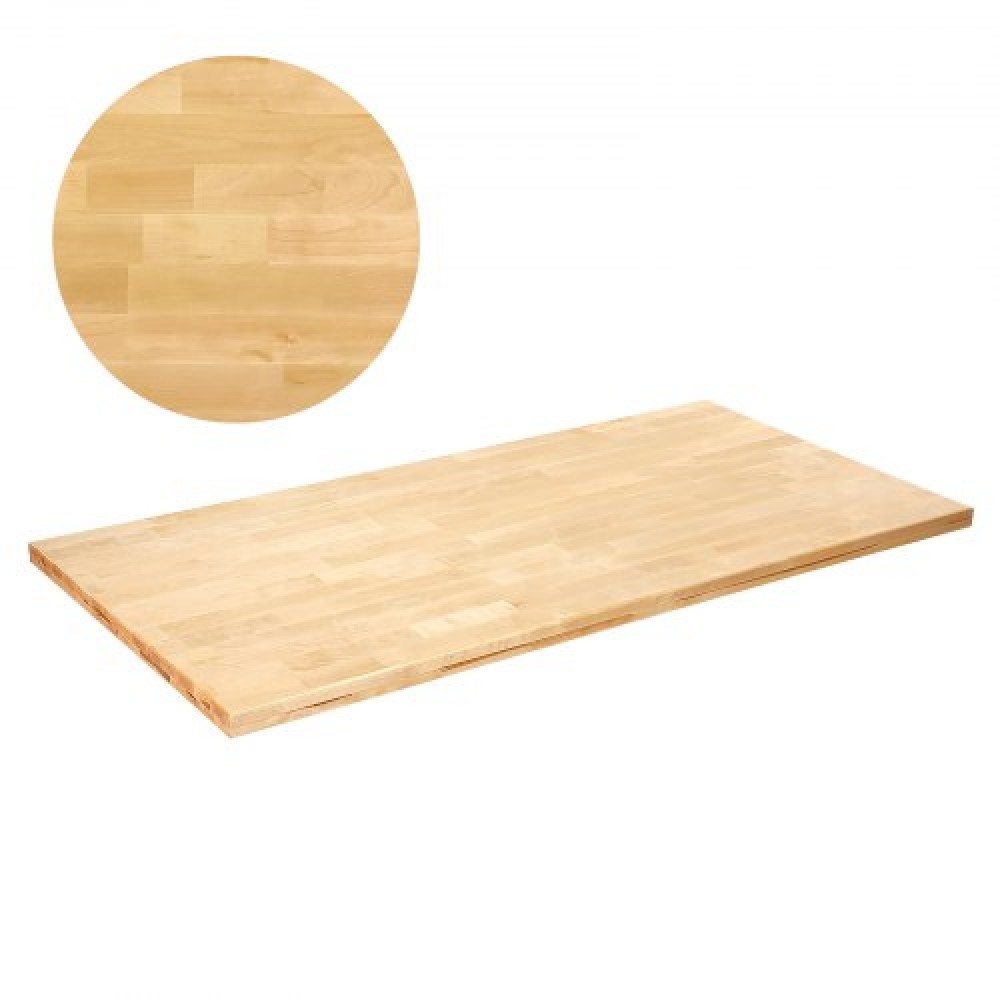 VEVOR Table Top Solid Wood Desk Top 47.2" x 29.5" x 1.5" Rectangular Maple Wood