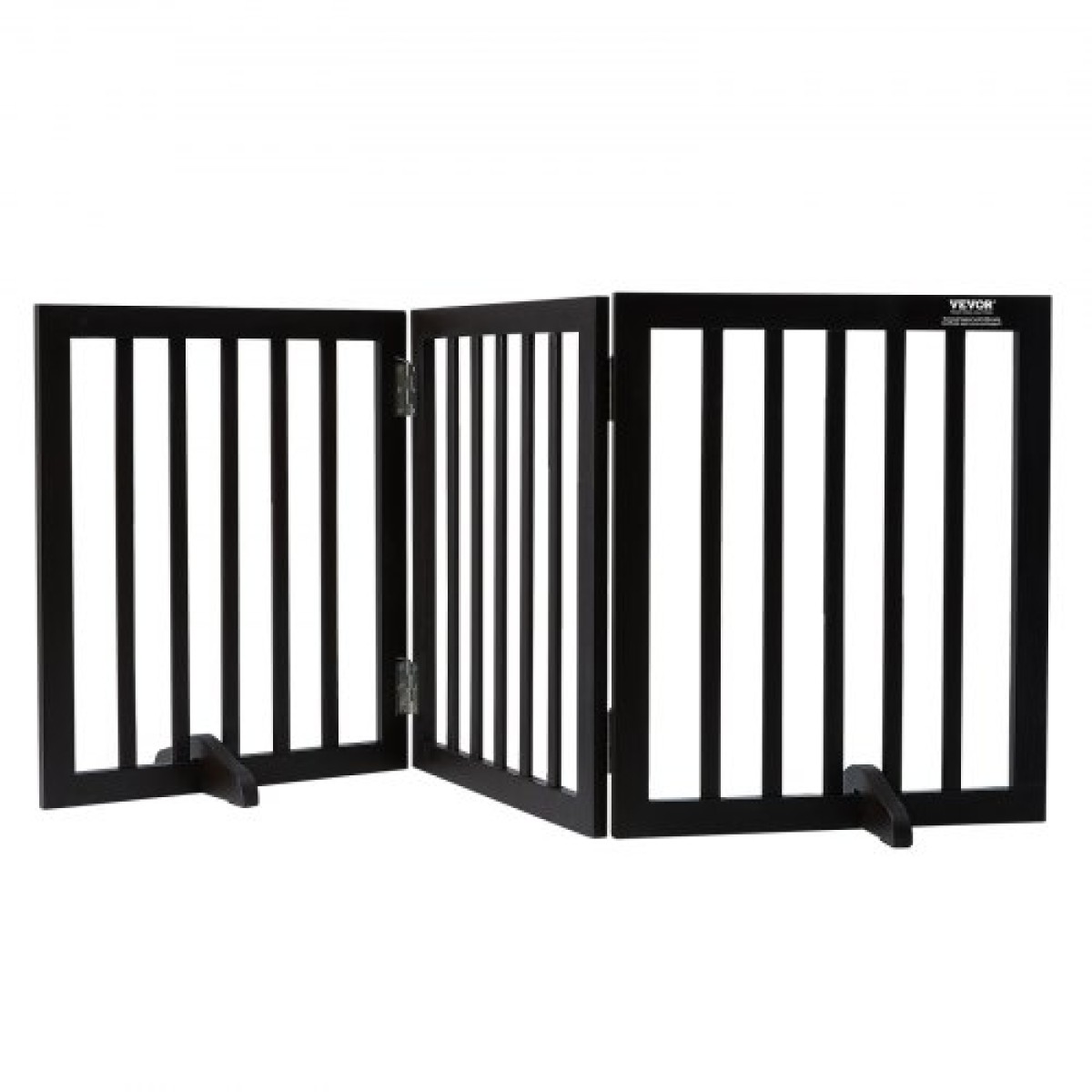 VEVOR Free Standing Dog Gate, 24" H x 60" W Ανεξάρτητη πύλη για κατοικίδια, 3 πάνελ Πτυσσόμενη πύλη σκύλου για φαρδιά και στενά περάσματα, επεκτάσιμο φράγμα σκύλου με αθόρυβη στήριξη ποδιών για εσωτερικούς χώρους, καφέ