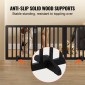 VEVOR Free Standing Dog Gate, 24" H x 60" W Ανεξάρτητη πύλη για κατοικίδια, 3 πάνελ Πτυσσόμενη πύλη σκύλου για φαρδιά και στενά περάσματα, επεκτάσιμο φράγμα σκύλου με αθόρυβη στήριξη ποδιών για εσωτερικούς χώρους, καφέ