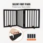 VEVOR Free Standing Dog Gate, 24" H x 60" W Ανεξάρτητη πύλη για κατοικίδια, 3 πάνελ Πτυσσόμενη πύλη σκύλου για φαρδιά και στενά περάσματα, επεκτάσιμο φράγμα σκύλου με αθόρυβη στήριξη ποδιών για εσωτερικούς χώρους, καφέ
