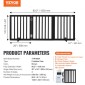 VEVOR Free Standing Dog Gate, 24" H x 60" W Ανεξάρτητη πύλη για κατοικίδια, 3 πάνελ Πτυσσόμενη πύλη σκύλου για φαρδιά και στενά περάσματα, επεκτάσιμο φράγμα σκύλου με αθόρυβη στήριξη ποδιών για εσωτερικούς χώρους, καφέ
