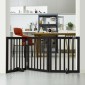 VEVOR Free Standing Dog Gate, 24" H x 60" W Ανεξάρτητη πύλη για κατοικίδια, 3 πάνελ Πτυσσόμενη πύλη σκύλου για φαρδιά και στενά περάσματα, επεκτάσιμο φράγμα σκύλου με αθόρυβη στήριξη ποδιών για εσωτερικούς χώρους, καφέ
