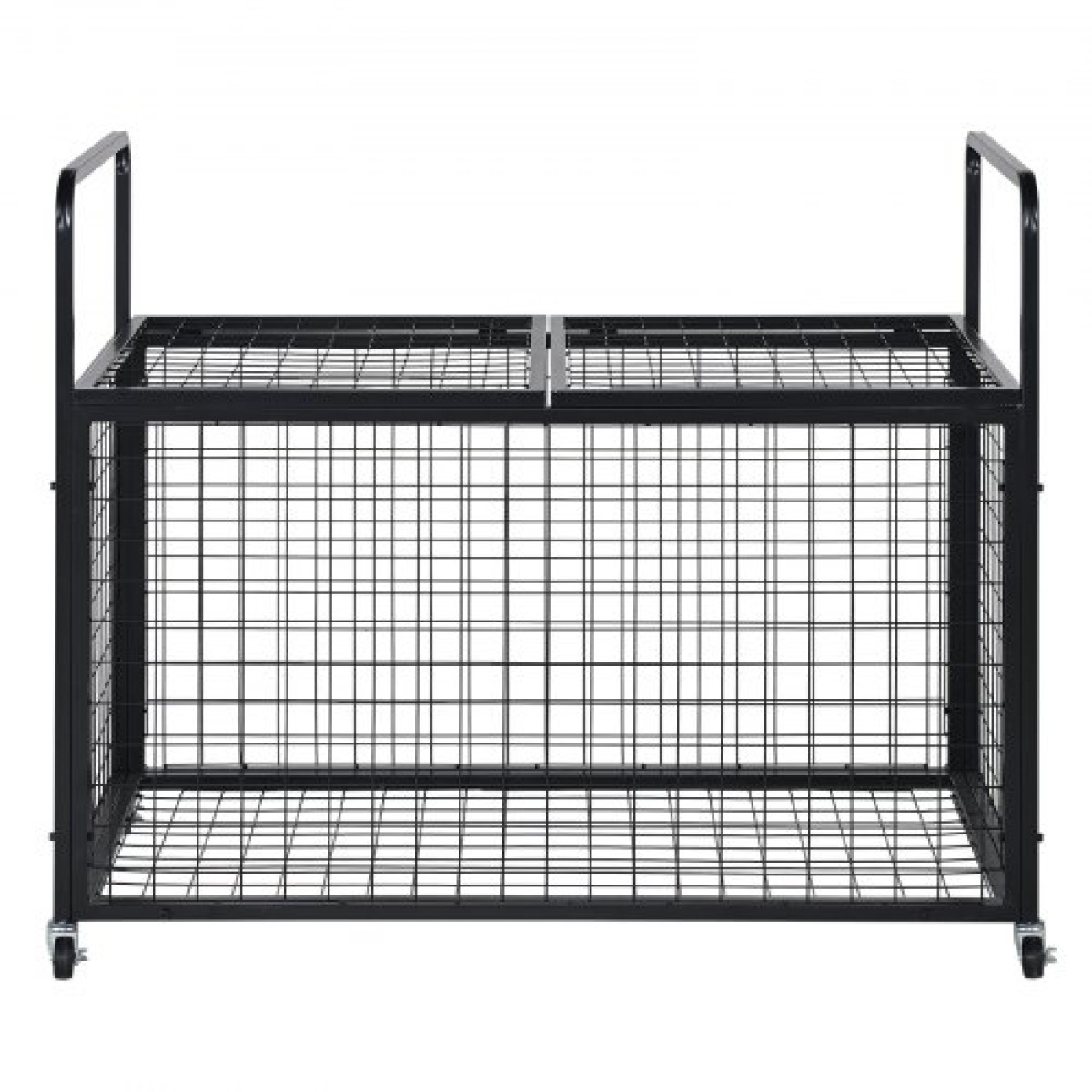 VEVOR Rolling Sports Ball Storage Cart, Κλουβί μπάσκετ που κλειδώνει με διπλά καπάκια, Organizer θήκη αθλητικού εξοπλισμού για εσωτερικούς χώρους, χαλύβδινη σχάρα αποθήκευσης για γκαράζ, παιδότοπο, γυμναστήριο και σχολεία