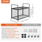VEVOR Rolling Sports Ball Storage Cart, Κλουβί μπάσκετ που κλειδώνει με διπλά καπάκια, Organizer θήκη αθλητικού εξοπλισμού για εσωτερικούς χώρους, χαλύβδινη σχάρα αποθήκευσης για γκαράζ, παιδότοπο, γυμναστήριο και σχολεία