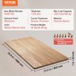 Επιτραπέζιο επιτραπέζιο VEVOR, 70,9" x 31,5" x 1", χωρητικότητα 220,5 λίβρες, Universal One Piece Μοριοσανίδα Desktop για ρυθμιζόμενο ύψος Ηλεκτρικό πλαίσιο γραφείου, ορθογώνιος πάγκος για το σπίτι και το γραφείο