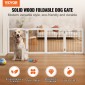 VEVOR Free Standing Dog Gate, 32" H x 96,5" W Ανεξάρτητη πύλη για κατοικίδια, 4 πάνελ Πτυσσόμενη πύλη σκύλου για φαρδιά και στενά περάσματα, επεκτάσιμο φράγμα σκύλου με αθόρυβη στήριξη ποδιών για εσωτερικούς χώρους, λευκό