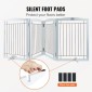 VEVOR Free Standing Dog Gate, 32" H x 96,5" W Ανεξάρτητη πύλη για κατοικίδια, 4 πάνελ Πτυσσόμενη πύλη σκύλου για φαρδιά και στενά περάσματα, επεκτάσιμο φράγμα σκύλου με αθόρυβη στήριξη ποδιών για εσωτερικούς χώρους, λευκό
