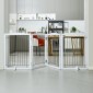 VEVOR Free Standing Dog Gate, 32" H x 96,5" W Ανεξάρτητη πύλη για κατοικίδια, 4 πάνελ Πτυσσόμενη πύλη σκύλου για φαρδιά και στενά περάσματα, επεκτάσιμο φράγμα σκύλου με αθόρυβη στήριξη ποδιών για εσωτερικούς χώρους, λευκό