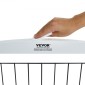 VEVOR Free Standing Dog Gate, 32" H x 96,5" W Ανεξάρτητη πύλη για κατοικίδια, 4 πάνελ Πτυσσόμενη πύλη σκύλου για φαρδιά και στενά περάσματα, επεκτάσιμο φράγμα σκύλου με αθόρυβη στήριξη ποδιών για εσωτερικούς χώρους, λευκό