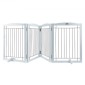 VEVOR Free Standing Dog Gate, 32" H x 96,5" W Ανεξάρτητη πύλη για κατοικίδια, 4 πάνελ Πτυσσόμενη πύλη σκύλου για φαρδιά και στενά περάσματα, επεκτάσιμο φράγμα σκύλου με αθόρυβη στήριξη ποδιών για εσωτερικούς χώρους, λευκό