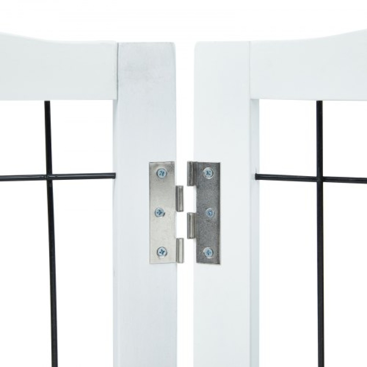 VEVOR Free Standing Dog Gate, 32" H x 96,5" W Ανεξάρτητη πύλη για κατοικίδια, 4 πάνελ Πτυσσόμενη πύλη σκύλου για φαρδιά και στενά περάσματα, επεκτάσιμο φράγμα σκύλου με αθόρυβη στήριξη ποδιών για εσωτερικούς χώρους, λευκό