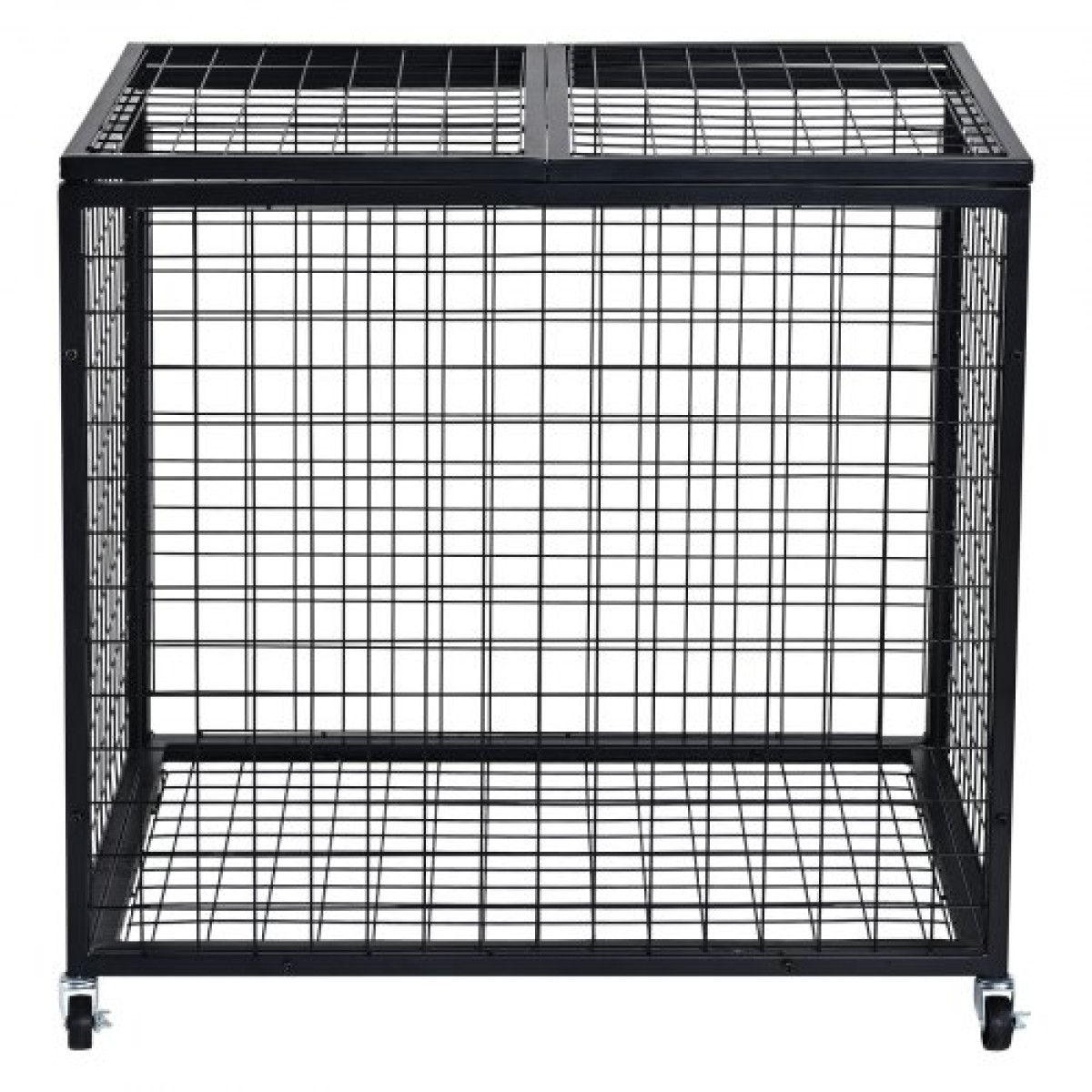 VEVOR Rolling Sports Ball Storage Cart, Κλουβί μπάσκετ με διπλά καπάκια, Organizer θήκη αθλητικού εξοπλισμού για εσωτερικούς χώρους, χαλύβδινη θήκη αποθήκευσης για γκαράζ, παιδότοπο, γυμναστήριο και σχολεία