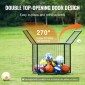 VEVOR Rolling Sports Ball Storage Cart, Κλουβί μπάσκετ με διπλά καπάκια, Organizer θήκη αθλητικού εξοπλισμού για εσωτερικούς χώρους, χαλύβδινη θήκη αποθήκευσης για γκαράζ, παιδότοπο, γυμναστήριο και σχολεία