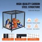 VEVOR Rolling Sports Ball Storage Cart, Κλουβί μπάσκετ με διπλά καπάκια, Organizer θήκη αθλητικού εξοπλισμού για εσωτερικούς χώρους, χαλύβδινη θήκη αποθήκευσης για γκαράζ, παιδότοπο, γυμναστήριο και σχολεία