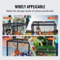 VEVOR Rolling Sports Ball Storage Cart, Κλουβί μπάσκετ με διπλά καπάκια, Organizer θήκη αθλητικού εξοπλισμού για εσωτερικούς χώρους, χαλύβδινη θήκη αποθήκευσης για γκαράζ, παιδότοπο, γυμναστήριο και σχολεία