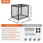 VEVOR Rolling Sports Ball Storage Cart, Κλουβί μπάσκετ με διπλά καπάκια, Organizer θήκη αθλητικού εξοπλισμού για εσωτερικούς χώρους, χαλύβδινη θήκη αποθήκευσης για γκαράζ, παιδότοπο, γυμναστήριο και σχολεία