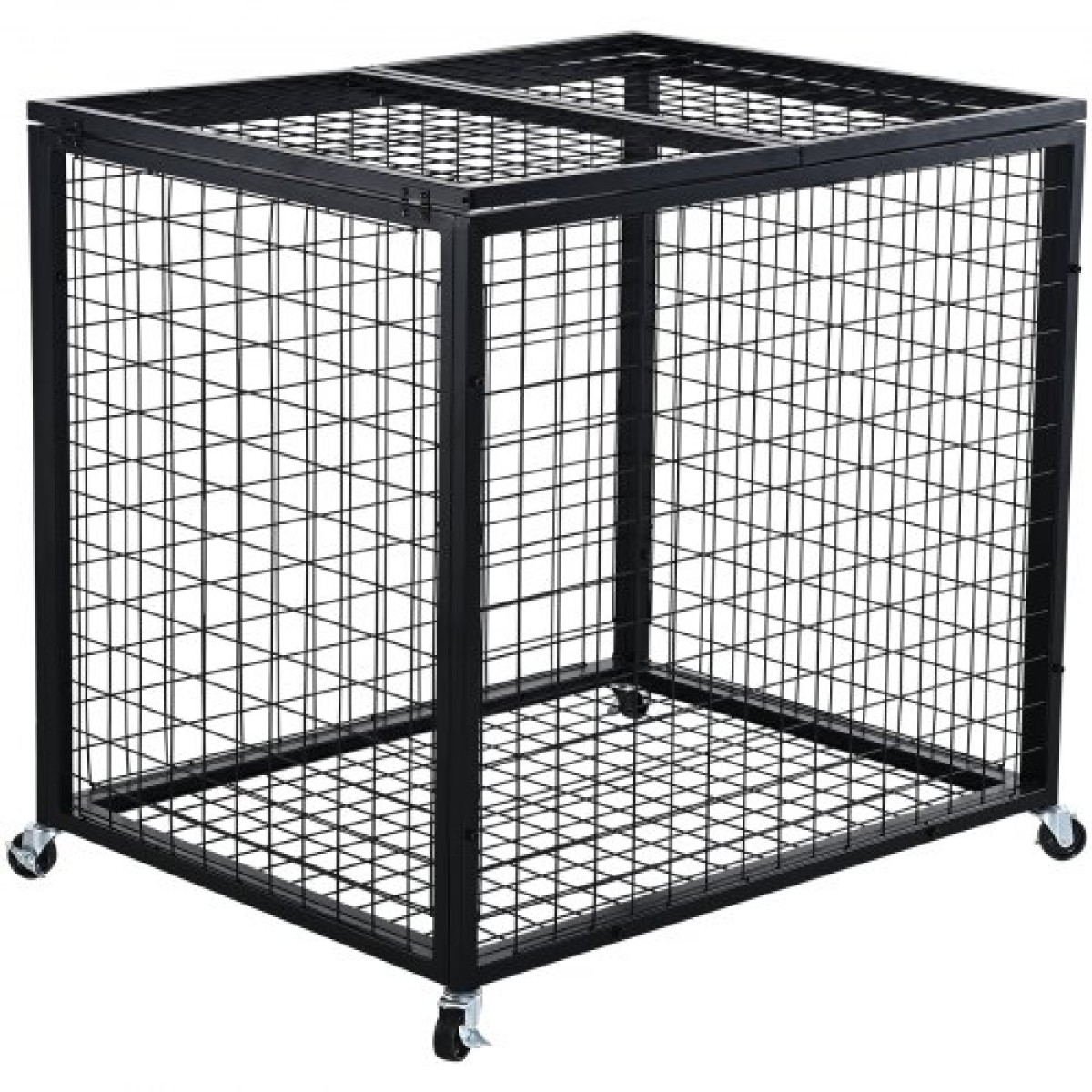 VEVOR Rolling Sports Ball Storage Cart, Κλουβί μπάσκετ με διπλά καπάκια, Organizer θήκη αθλητικού εξοπλισμού για εσωτερικούς χώρους, χαλύβδινη θήκη αποθήκευσης για γκαράζ, παιδότοπο, γυμναστήριο και σχολεία