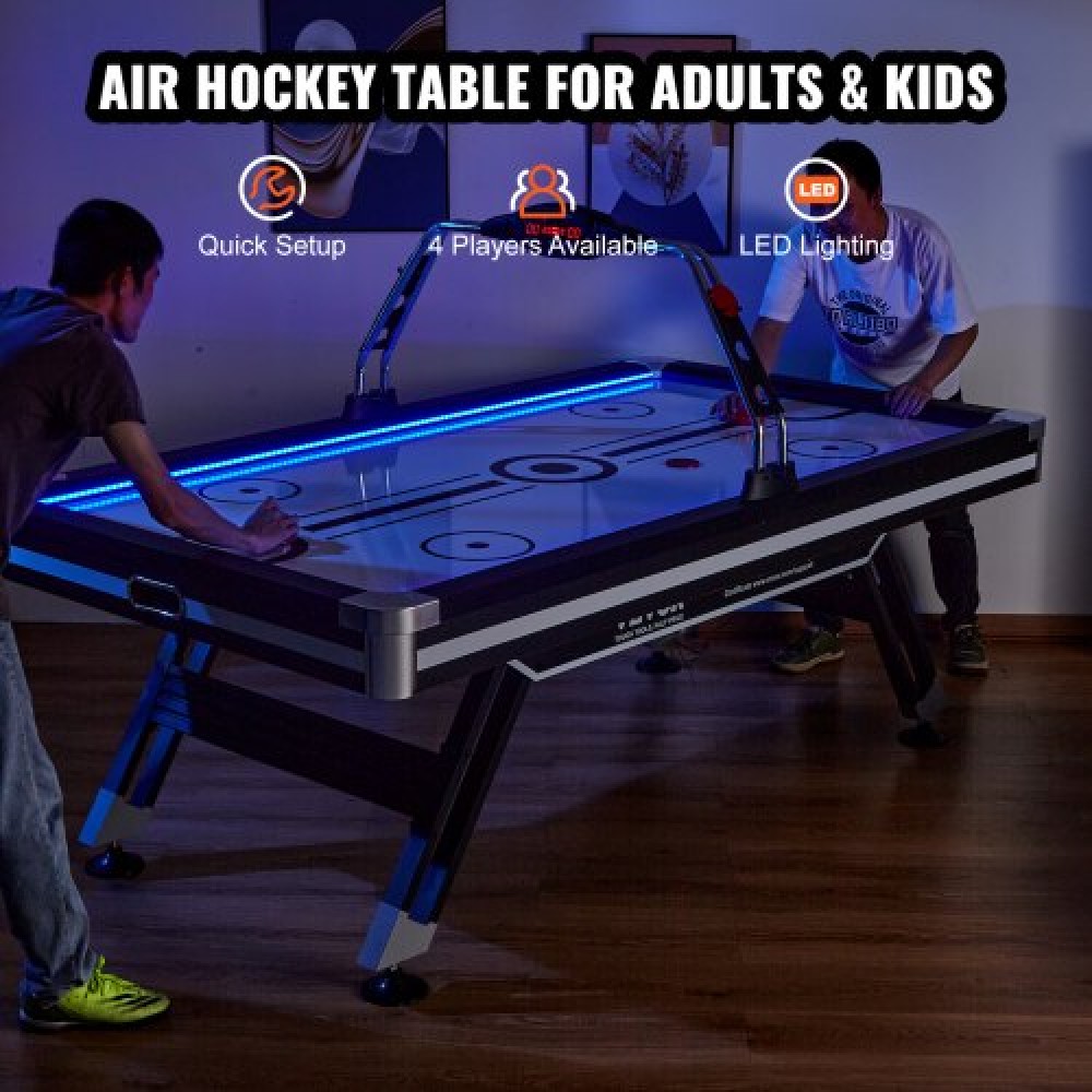 VEVOR Air-Powered Hockey Table Sport Hockey Game Pushers Pucks LED Scoring