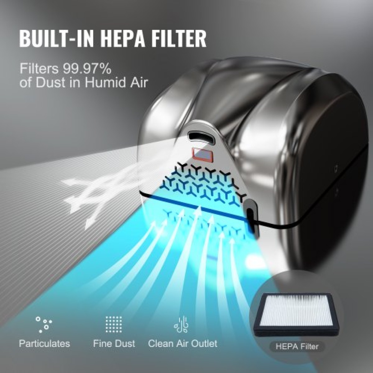 Επαγγελματικό στεγνωτήριο χεριών VEVOR Heavy Duty, αυτόματο φυσητήρα χειρός θερμού ανέμου από ανοξείδωτο ατσάλι 1800W, 220V-240V με δύο επιλογές ρεύματος, συμβατό με βιομηχανικές επαγγελματικές τουαλέτες