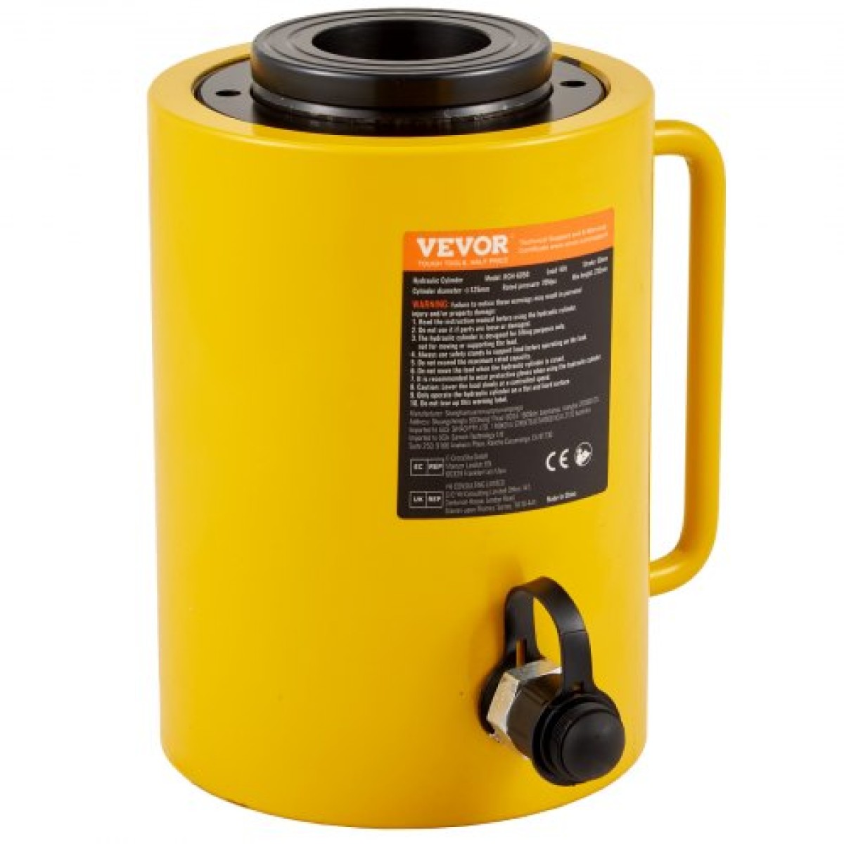 VEVOR 60T 2 ιντσών υδραυλικός κύλινδρος Jack Hollow Υδραυλικός κύλινδρος εμβόλου μονής δράσης Υδραυλικοί κύλινδροι ανύψωσης 50 mm για Riggers Fabricators (60T 2 Inch Hollow)