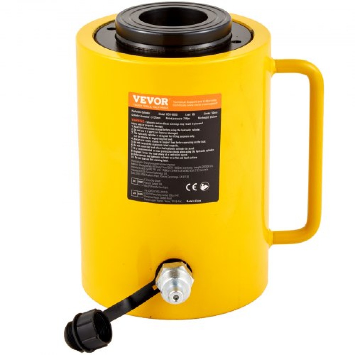 VEVOR 60T 2 ιντσών υδραυλικός κύλινδρος Jack Hollow Υδραυλικός κύλινδρος εμβόλου μονής δράσης Υδραυλικοί κύλινδροι ανύψωσης 50 mm για Riggers Fabricators (60T 2 Inch Hollow)