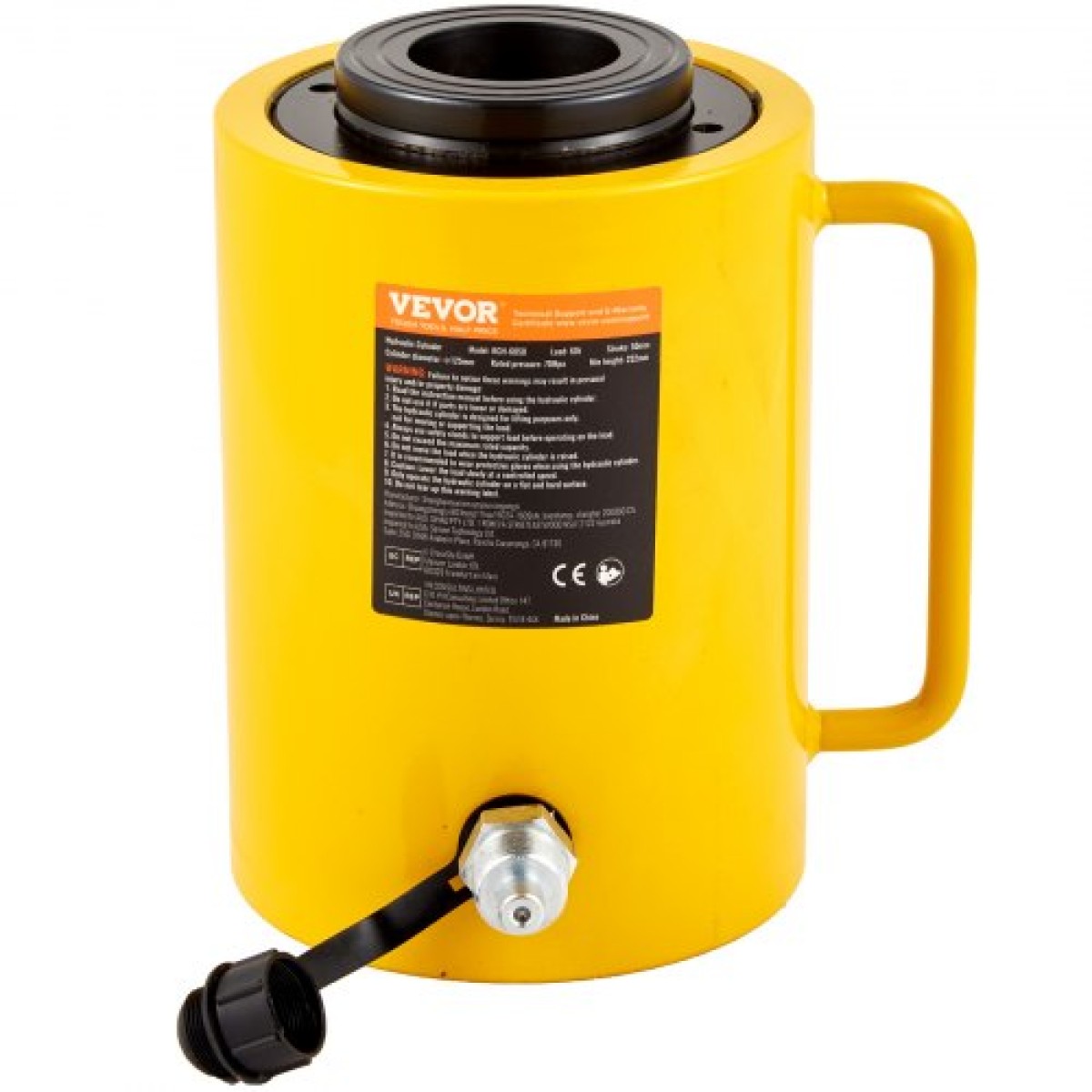 VEVOR 60T 2 ιντσών υδραυλικός κύλινδρος Jack Hollow Υδραυλικός κύλινδρος εμβόλου μονής δράσης Υδραυλικοί κύλινδροι ανύψωσης 50 mm για Riggers Fabricators (60T 2 Inch Hollow)
