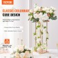 VEVOR 4PCS Χρυσή μεταλλική στήλη λουλουδιών λουλουδιών, 23,6 ιντσών / 60 εκ. ύψους με μεταλλικό laminate, βάζα γεωμετρικά κεντρικά στηρίγματα, κυλινδρική φλοράλ θήκη για δεξίωση εκδηλώσεων, πάρτι δρόμου οδηγοί