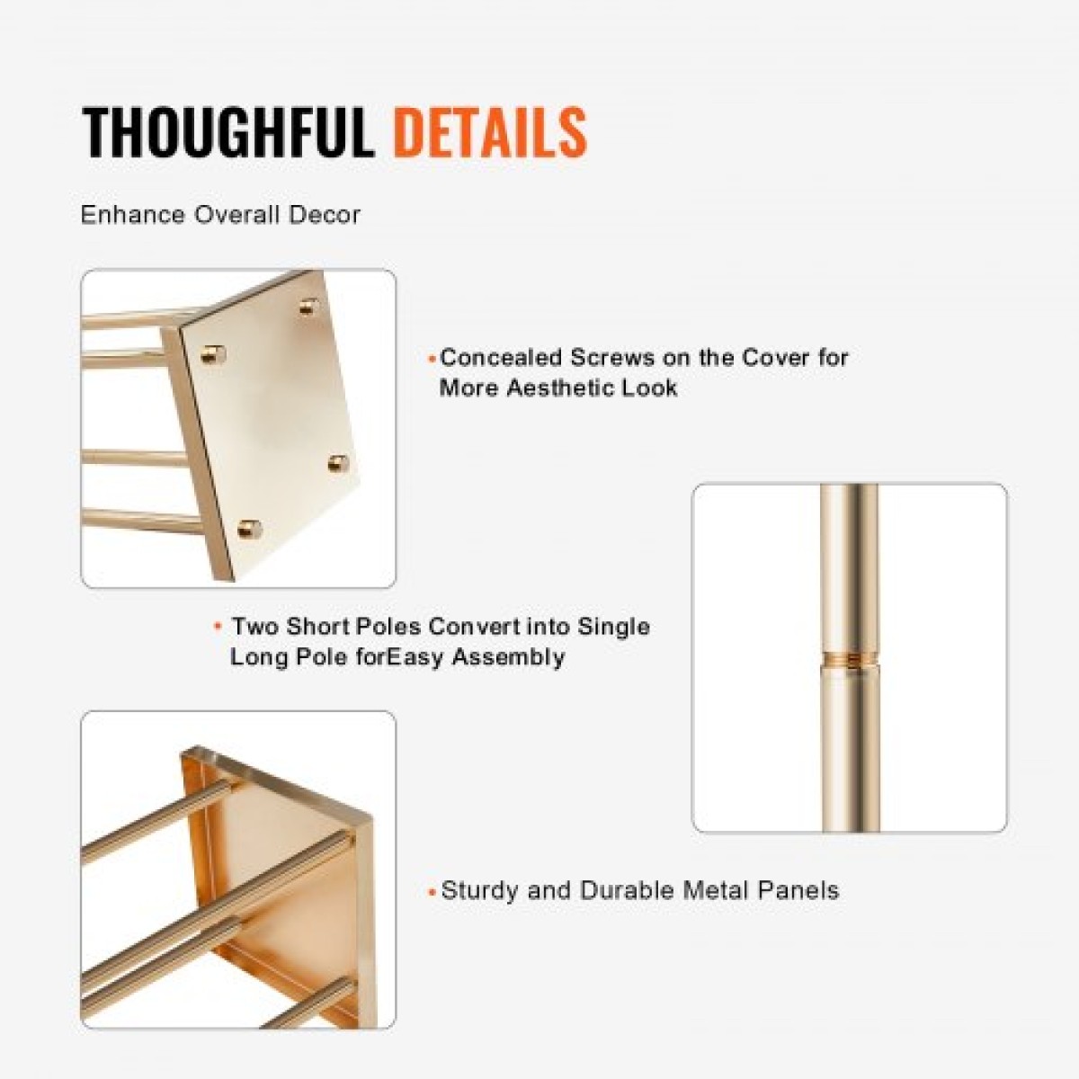 VEVOR 4PCS Χρυσή μεταλλική στήλη λουλουδιών λουλουδιών, 23,6 ιντσών / 60 εκ. ύψους με μεταλλικό laminate, βάζα γεωμετρικά κεντρικά στηρίγματα, κυλινδρική φλοράλ θήκη για δεξίωση εκδηλώσεων, πάρτι δρόμου οδηγοί