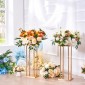 VEVOR 4PCS Χρυσή μεταλλική στήλη λουλουδιών λουλουδιών, 23,6 ιντσών / 60 εκ. ύψους με μεταλλικό laminate, βάζα γεωμετρικά κεντρικά στηρίγματα, κυλινδρική φλοράλ θήκη για δεξίωση εκδηλώσεων, πάρτι δρόμου οδηγοί