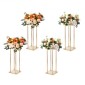 VEVOR 4PCS Χρυσή μεταλλική στήλη λουλουδιών λουλουδιών, 23,6 ιντσών / 60 εκ. ύψους με μεταλλικό laminate, βάζα γεωμετρικά κεντρικά στηρίγματα, κυλινδρική φλοράλ θήκη για δεξίωση εκδηλώσεων, πάρτι δρόμου οδηγοί