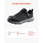 Ανδρικά παπούτσια VEVOR Steel Toe, Μέγεθος ΗΠΑ 11,5 πλάτος, Ανδρικό μαξιλάρι Sport Safety Toe Αθλητικό παπούτσι εργασίας, Άθραυστα Αθλητικά Αθλητικά Αθλητικά Παπούτσια Ελαφρύ, Παπούτσια εργασίας κατασκευών που αναπνέουν, μαύρα