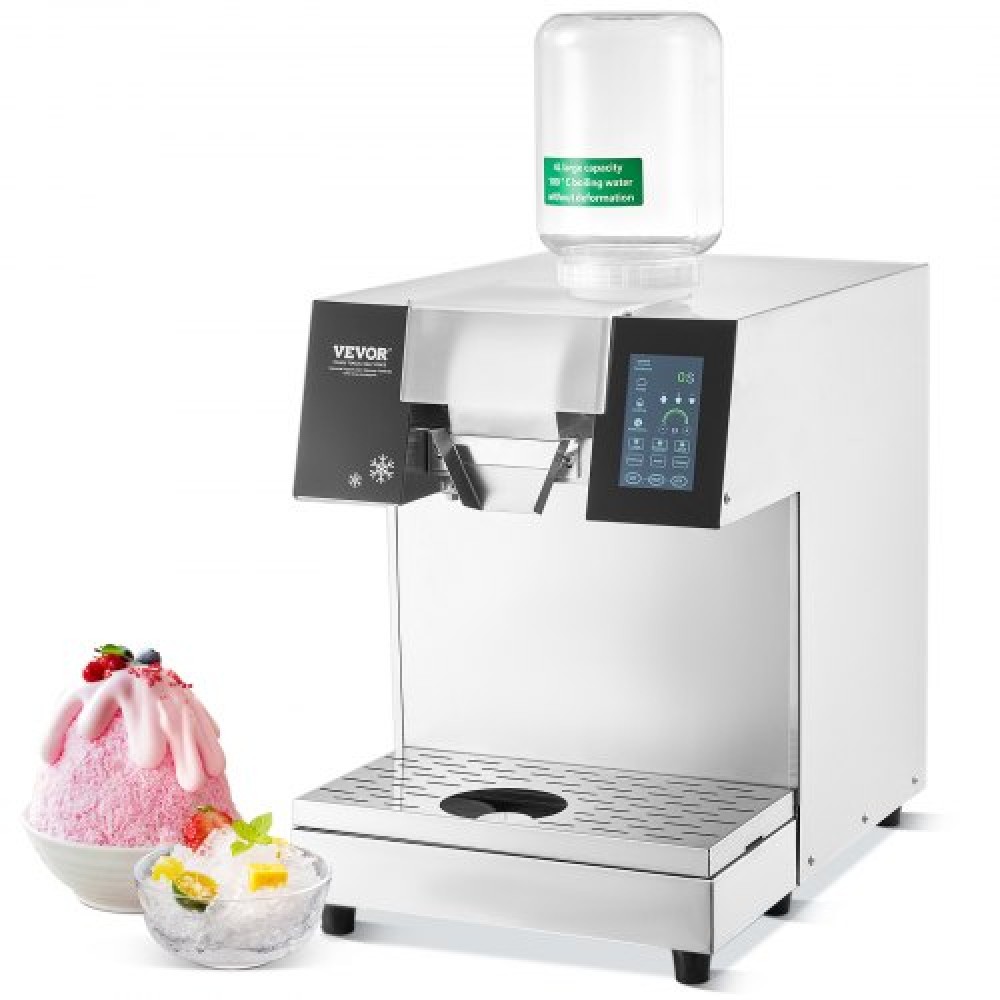 VEVOR Commercial Snowflake Ice Machine, Snowflake Ice Maker 397LBS/24H Snowflake Ice Maker, Ανοξείδωτο ατσάλι Ice Shaver Machine, Electric Snow Cone Maker, Liquid Cooling System for Rapid Dissipation θερμότητας, Παγωτό