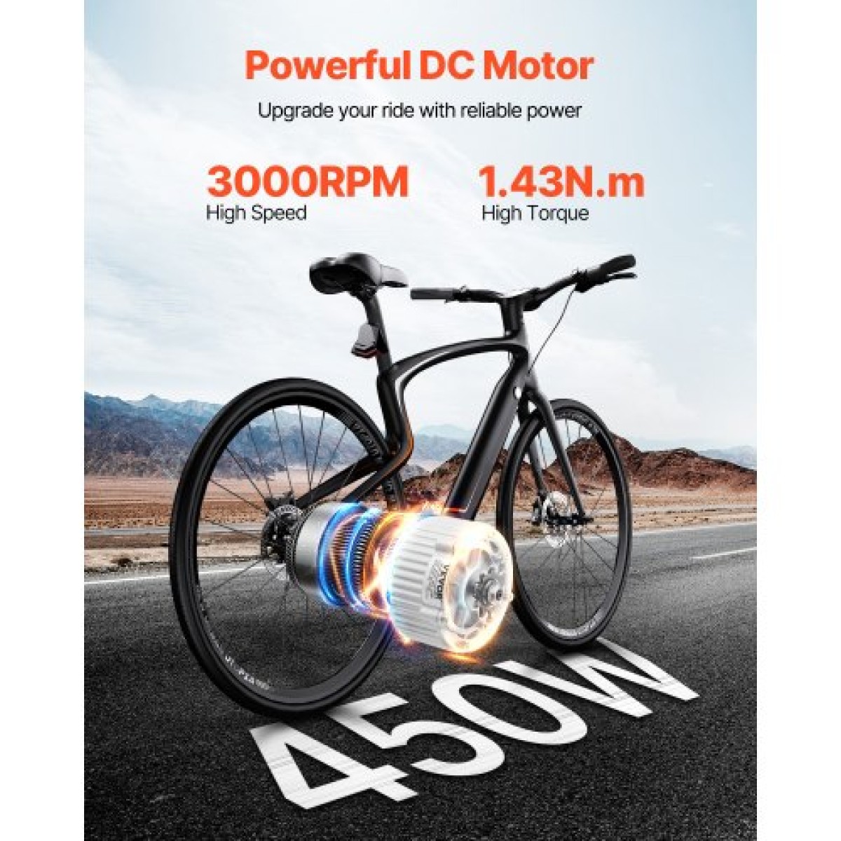 VEVOR 450W Electric Brushed Motor Kit - Μοτέρ 36V 3000rpm με αναβαθμισμένο ελεγκτή ταχύτητας και κιτ γκαζιού περιστροφικής λαβής για σκούτερ μοτοσικλέτας Go Karts E-Bike