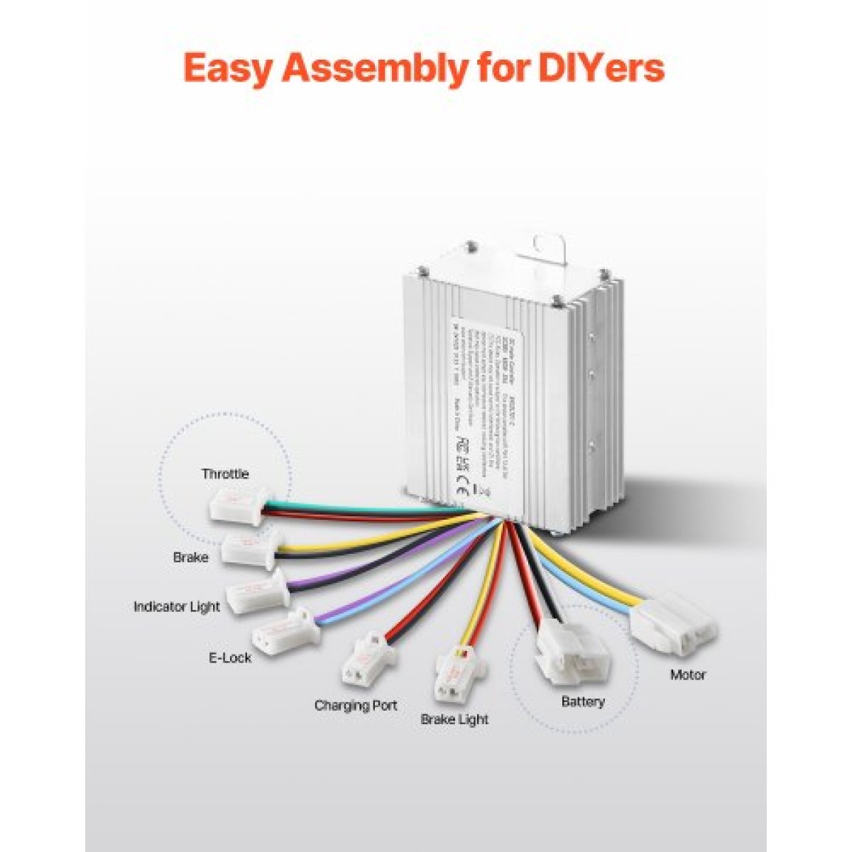 VEVOR 450W Electric Brushed Motor Kit - Μοτέρ 36V 3000rpm με αναβαθμισμένο ελεγκτή ταχύτητας και κιτ γκαζιού περιστροφικής λαβής για σκούτερ μοτοσικλέτας Go Karts E-Bike