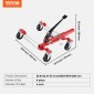 VEVOR Wheel Dolly, Max Capacity 1500 Lbs Car Dolly, Car Jack Dolly Lifter με περιστρεφόμενους τροχούς 360°, Heavy Duty Vehicle Positioning Ratchet Tire Jack, for Vehicle Car Auto Repair Moving, Σετ 4
