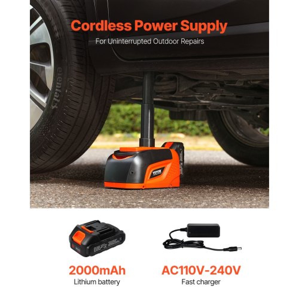 VEVOR Electric Car Jack, 5 Tons /11000 lbs, Ρυθμιζόμενο ηλεκτρικό γρύλο ψαλιδιού με υψηλή χωρητικότητα, Αντικατάσταση ελαστικού με φως LED & τηλεχειριστήριο, κιτ φορητού γρύλου για Sedan, SUV, φορτηγό
