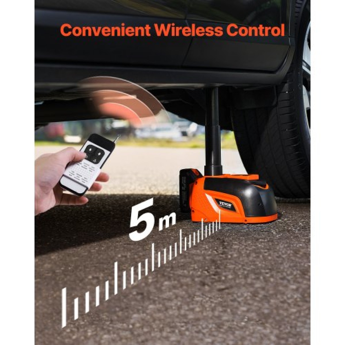 VEVOR Electric Car Jack, 5 Tons /11000 lbs, Ρυθμιζόμενο ηλεκτρικό γρύλο ψαλιδιού με υψηλή χωρητικότητα, Αντικατάσταση ελαστικού με φως LED & τηλεχειριστήριο, κιτ φορητού γρύλου για Sedan, SUV, φορτηγό