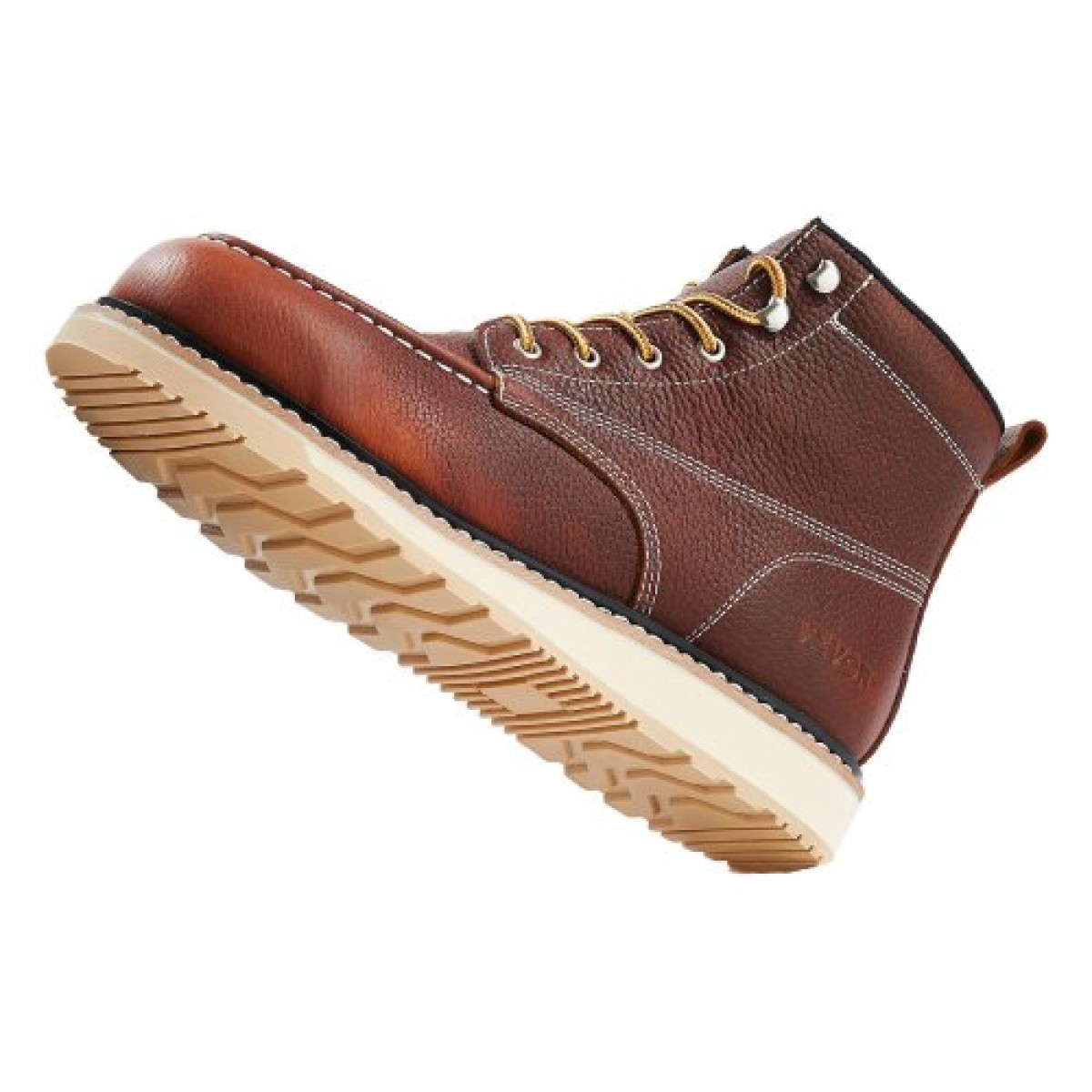 Μπότες εργασίας VEVOR Steel Toe, UK Size 7,5, Αδιάβροχες ανδρικές μπότες εργασίας Moc Toe, Αντιολισθητικές μπότες εργασίας, ελαφριές και αναπνέουσες ανδρικές μπότες από καουτσούκ EVA για βιομηχανικές κατασκευές, καφέ